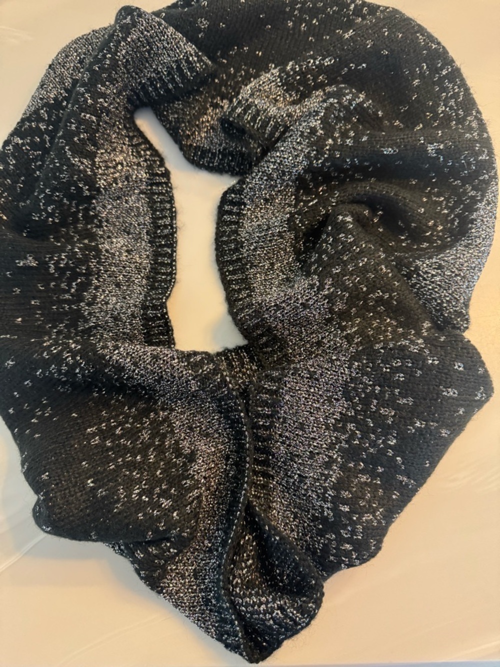 Ann Taylor Black Metallic Knit Infinity Scarf-NWT - Picture 3 of 8